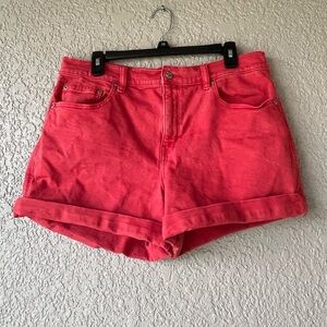 Vibrant Red Jean Shorts for Women